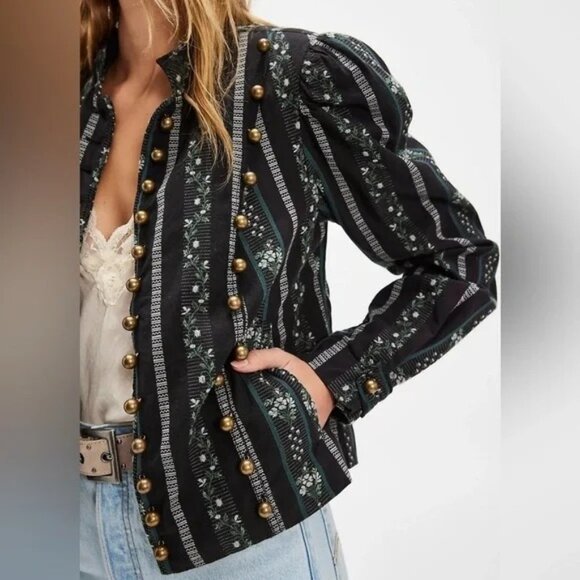 Free People Sorel Cottage Jacket Womens L Enchanting Medieval Vintage Victorian - Picture 2 of 8